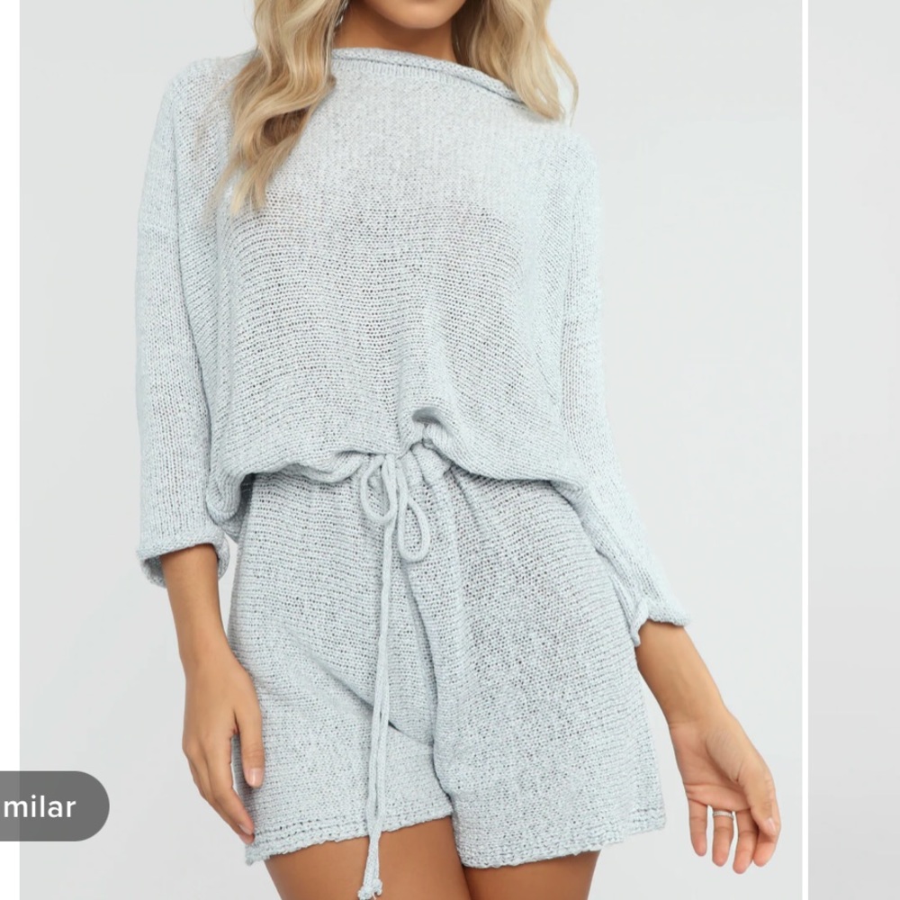 Sweater Romper, Light Blue, Small